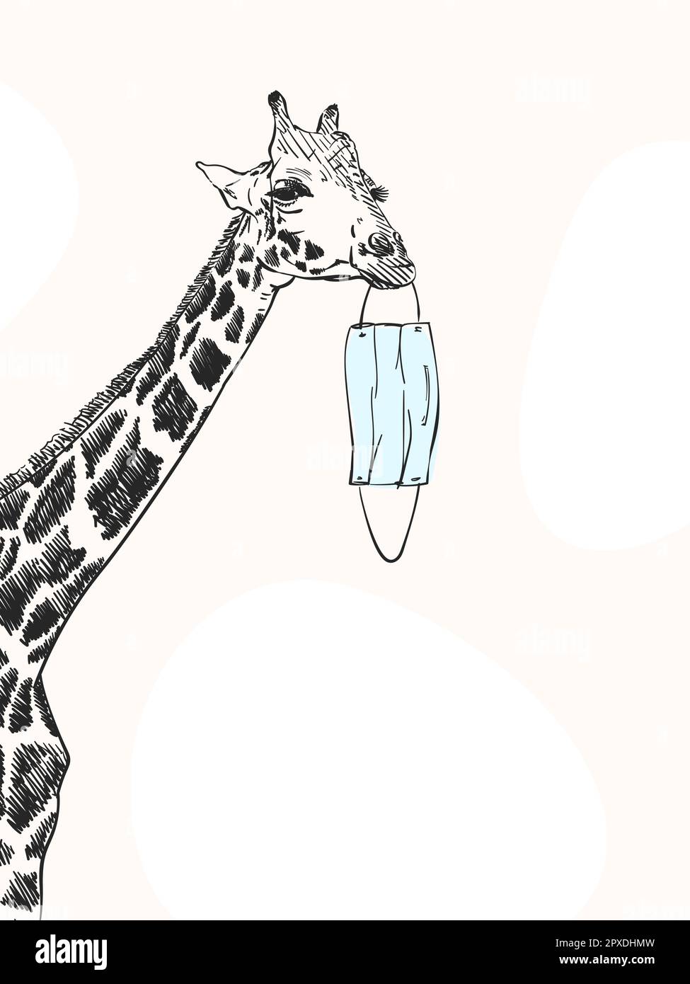 Giraffe Drinking Water Drawing