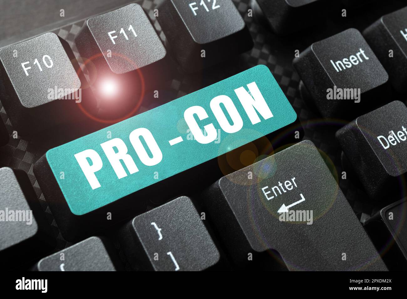 Pro Cont Text caption presenting Pro Con, Concept meaning everything its ...