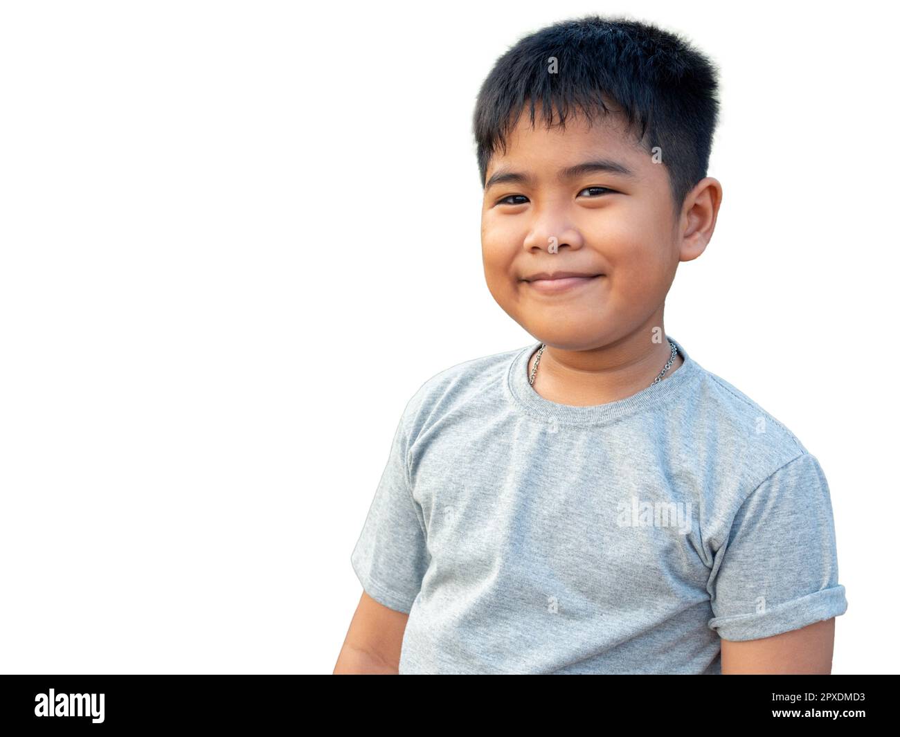 Portrait of smiling boy isolated on white background Stock Photo - Alamy
