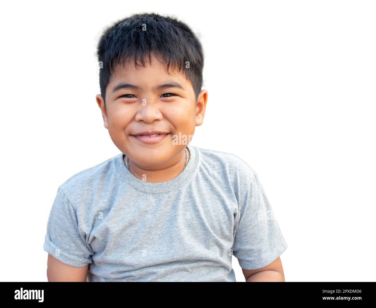 Portrait of smiling boy isolated on white background Stock Photo - Alamy