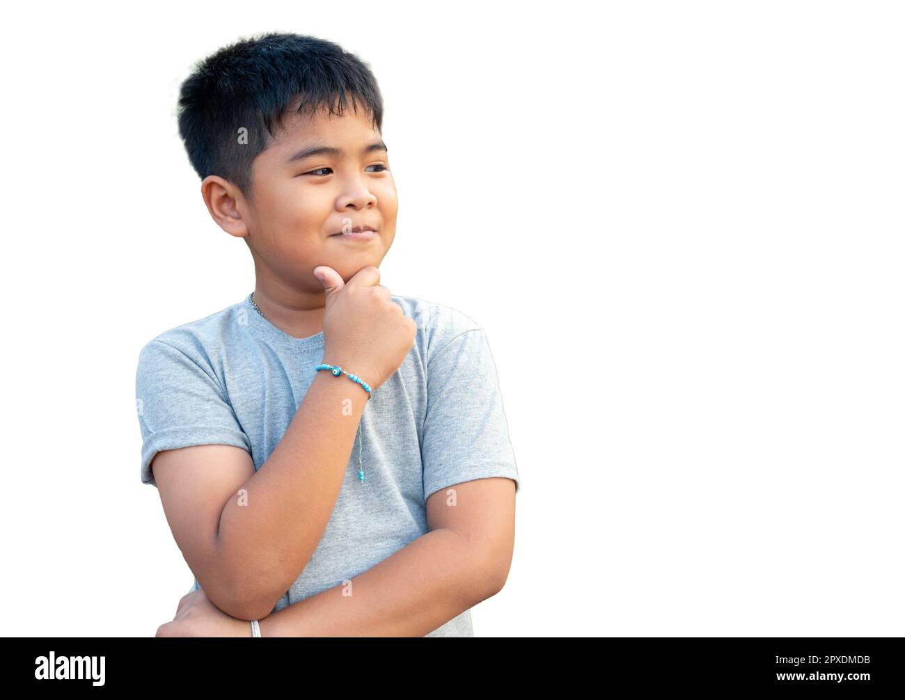 Portrait of smiling boy isolated on white background Stock Photo - Alamy