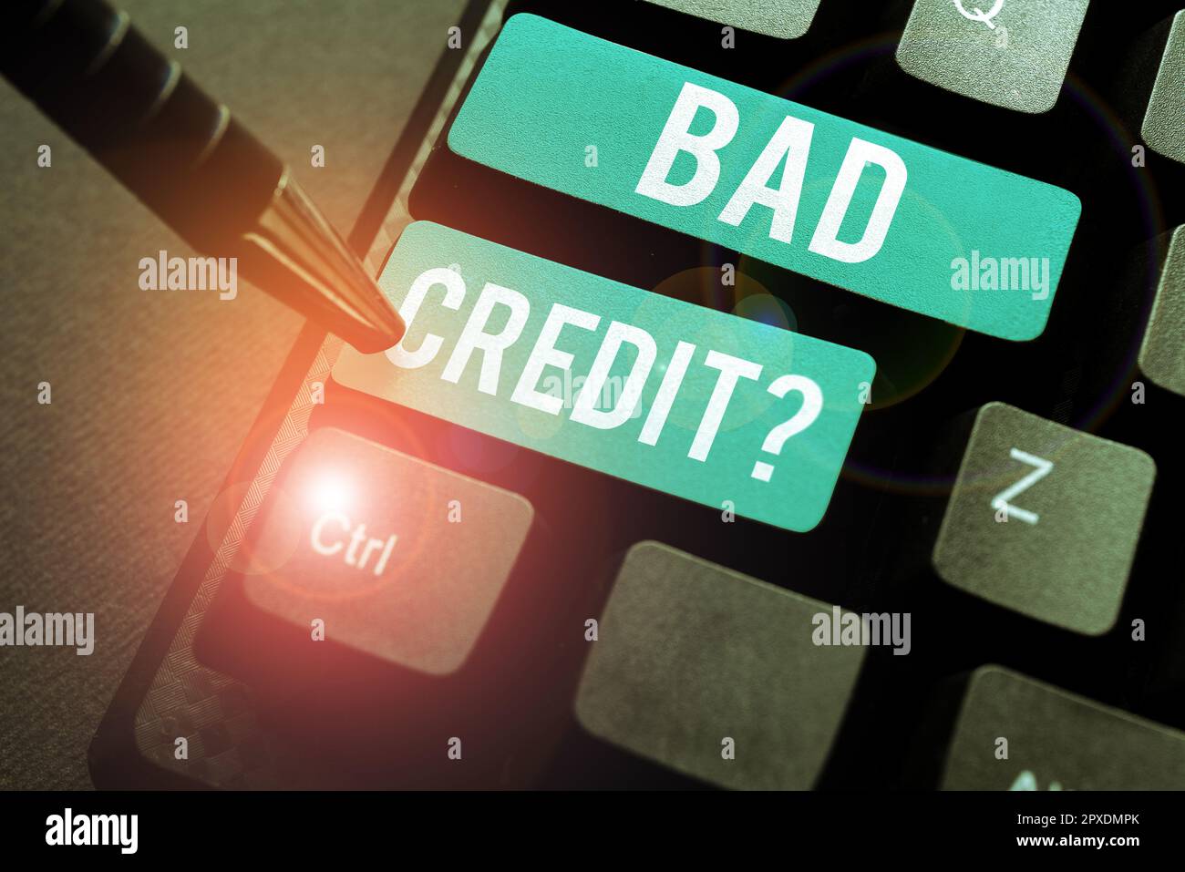 Sign displaying Bad Credit, Conceptual photo offering help after going