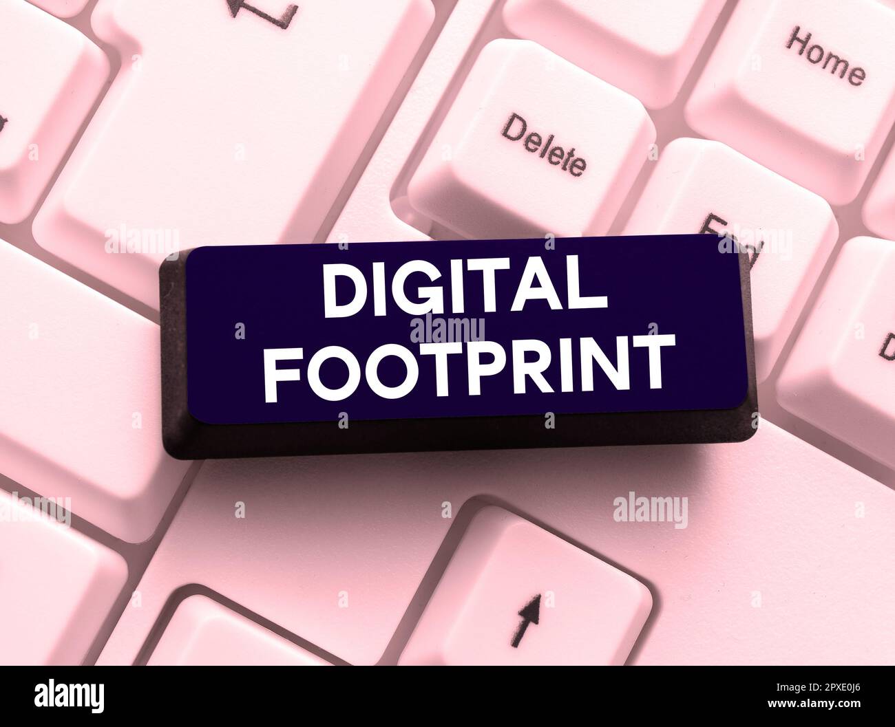 Text caption presenting Digital Footprint, Word for uses digital