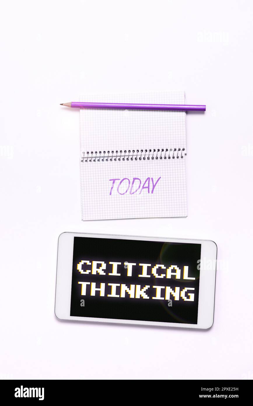 Hand writing sign Critical Thinking, Business concept sequence of ...
