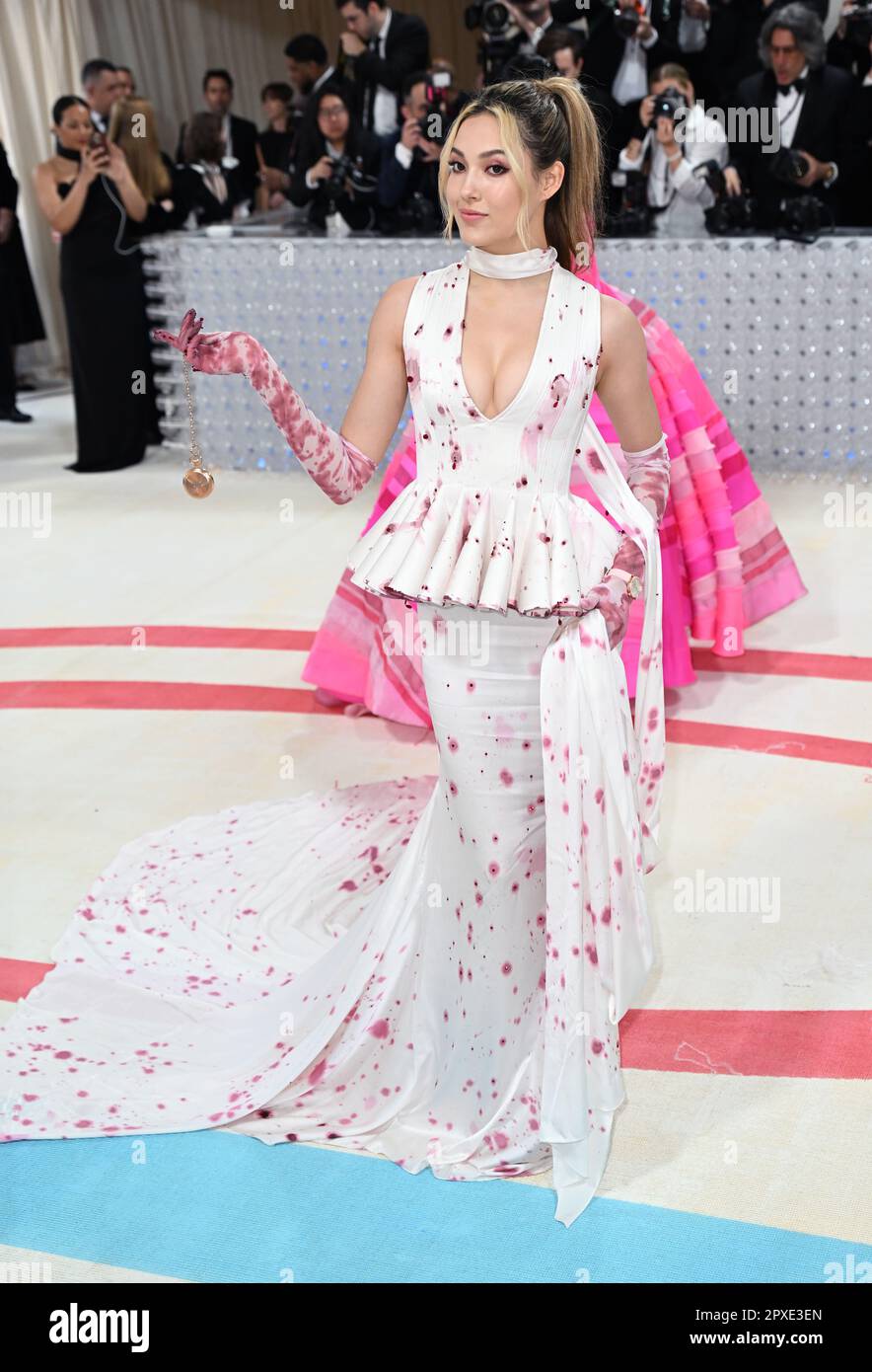 New York, USA. 1st May, 2023. New York, USA. May 1st, 2023. Eileen Gu  arriving at The Met Gala 2023 at The Metropolitan Museum of Art, New York.  This years theme is