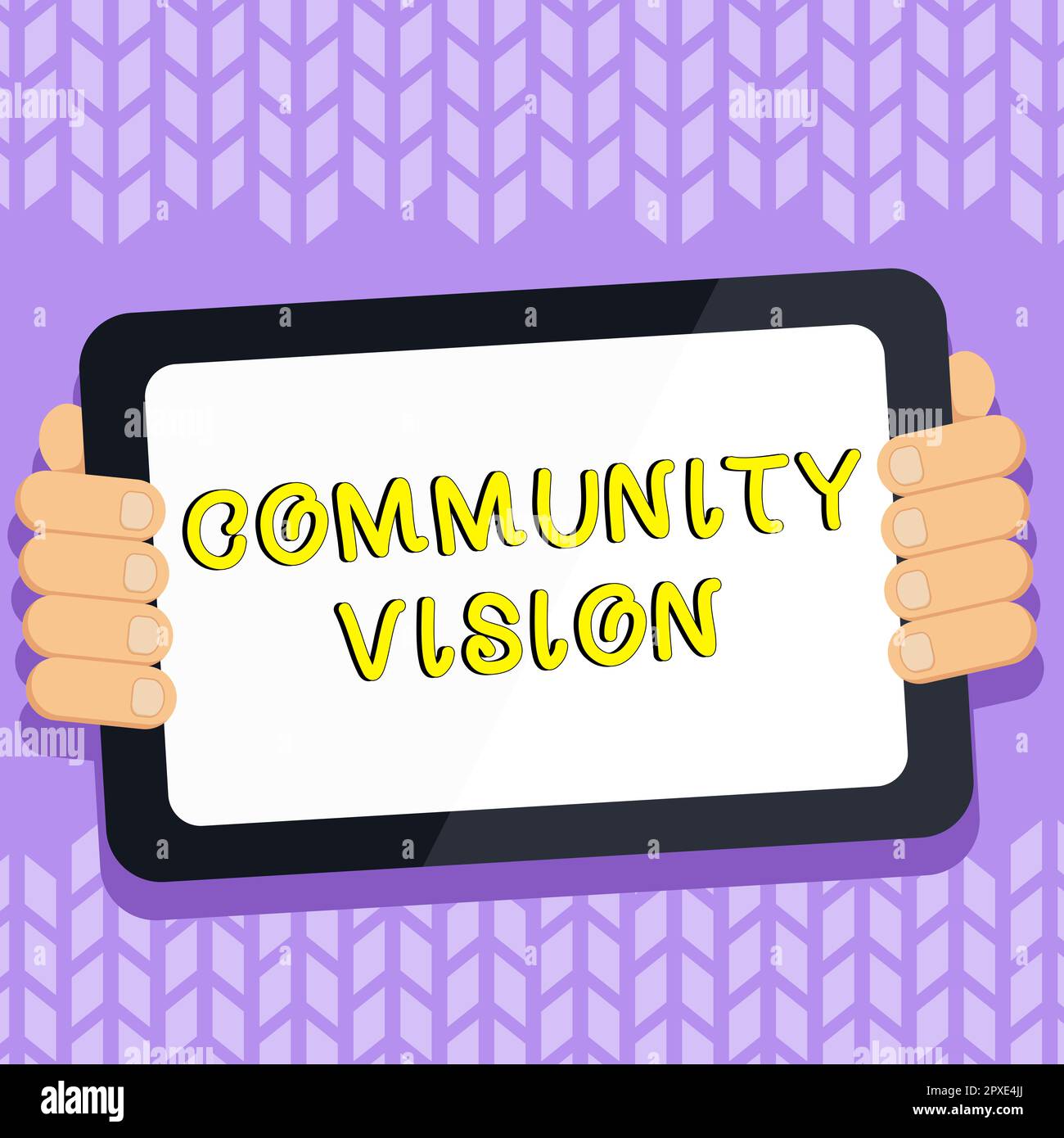 Text sign showing Community Vision, Business showcase Neighborhood Association State Affiliation Alliance Unity Group Stock Photo