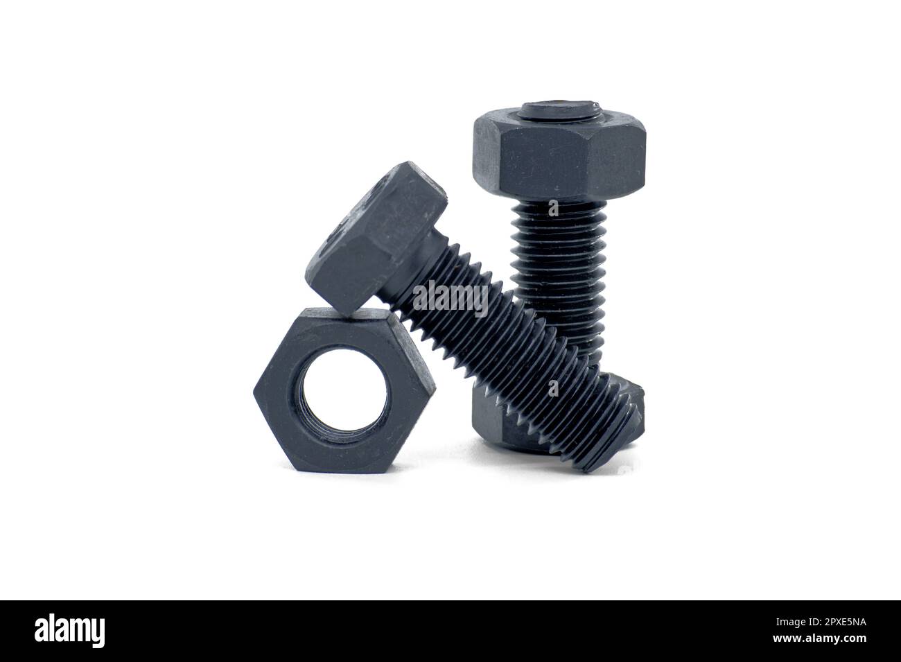 Full thread hexagon bolt and internal screw coated with black oxide ...