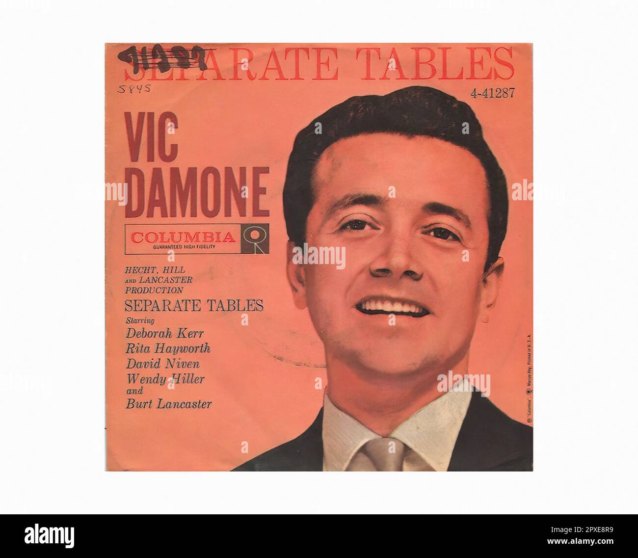 Damone Vic - 1958 01 A - Vintage 45 R.P.M Music Vinyl Record Stock Photo