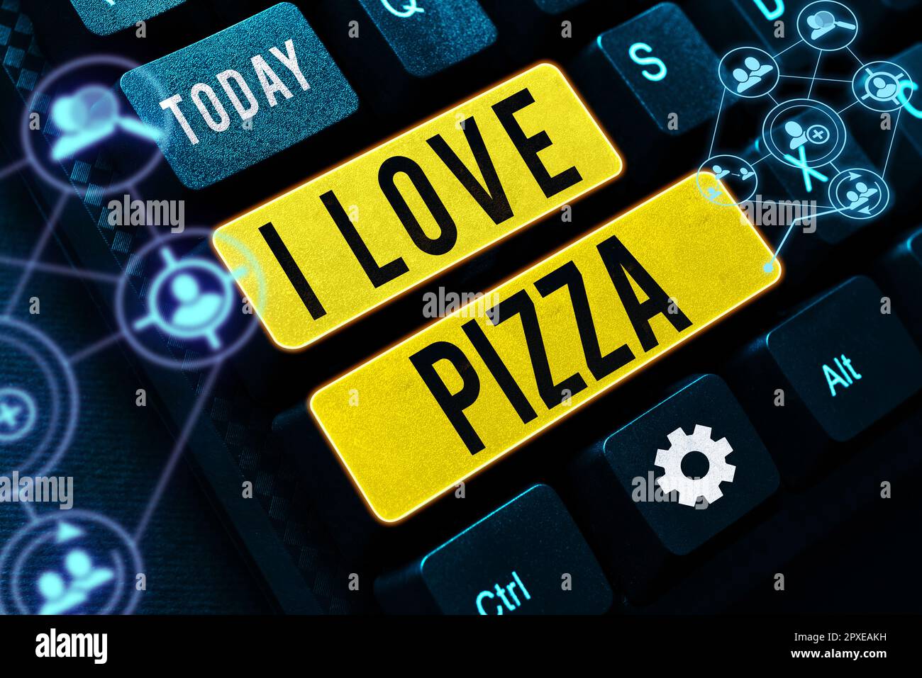 Text caption presenting I Love Pizza, Concept meaning To like a lot