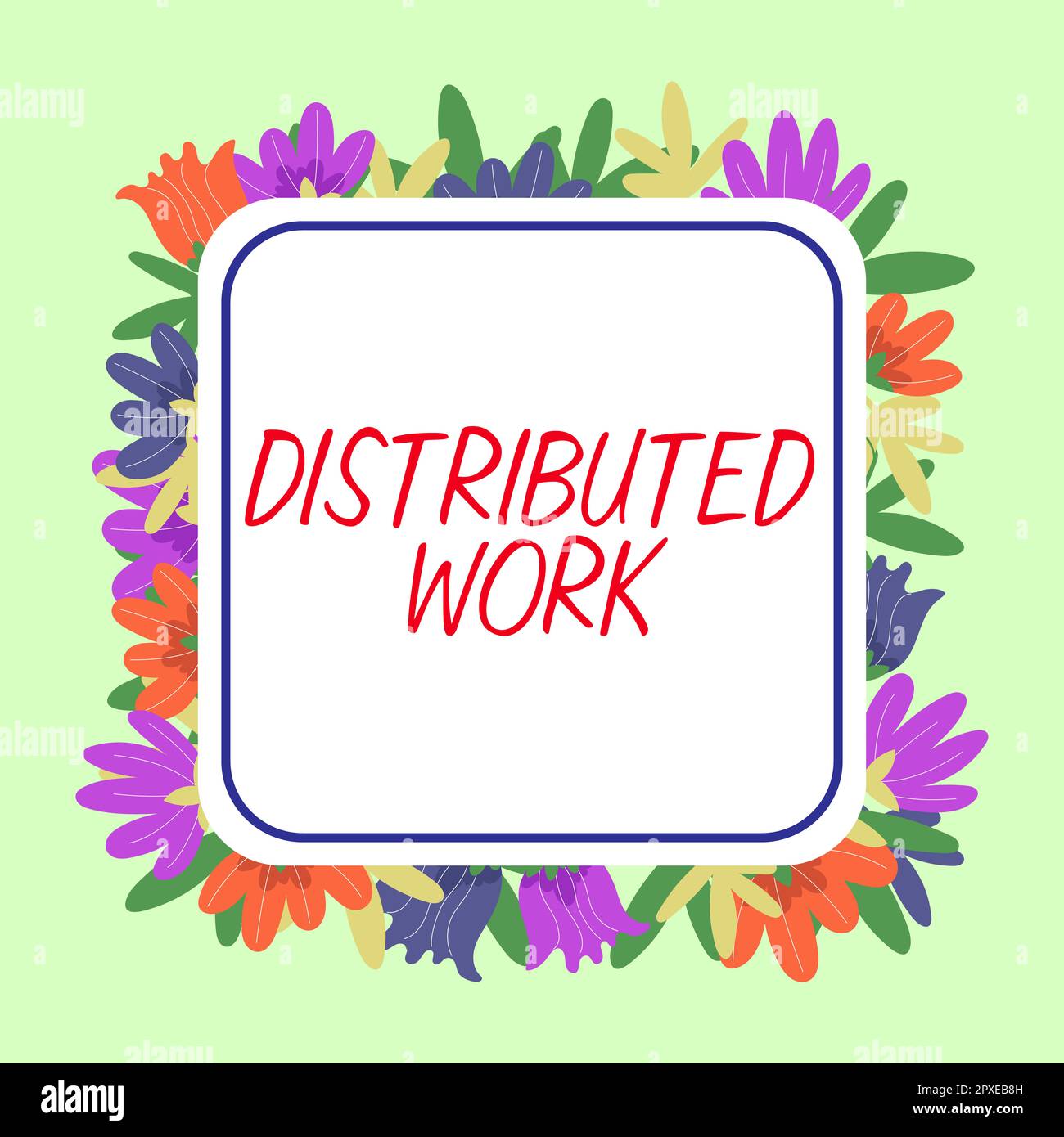 Writing displaying text Distributed Work, Word for practiced by ...