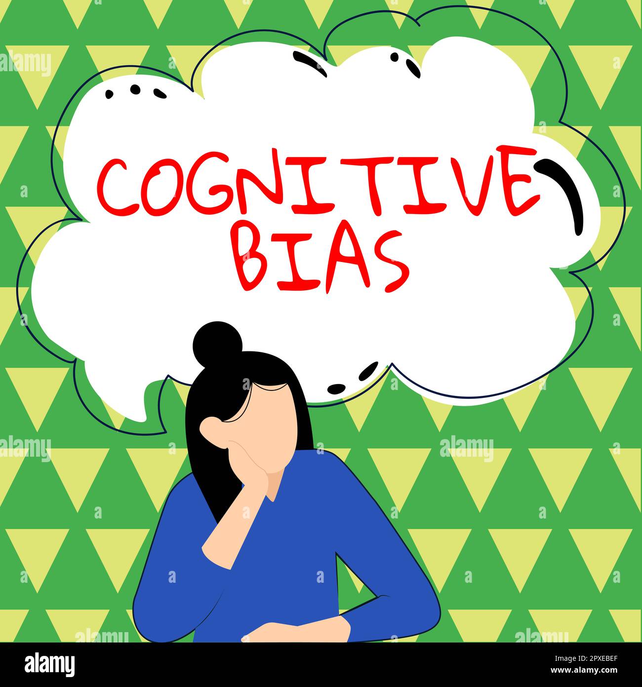 Text sign showing Cognitive Bias, Internet Concept Psychological treatment for mental disorders Stock Photo