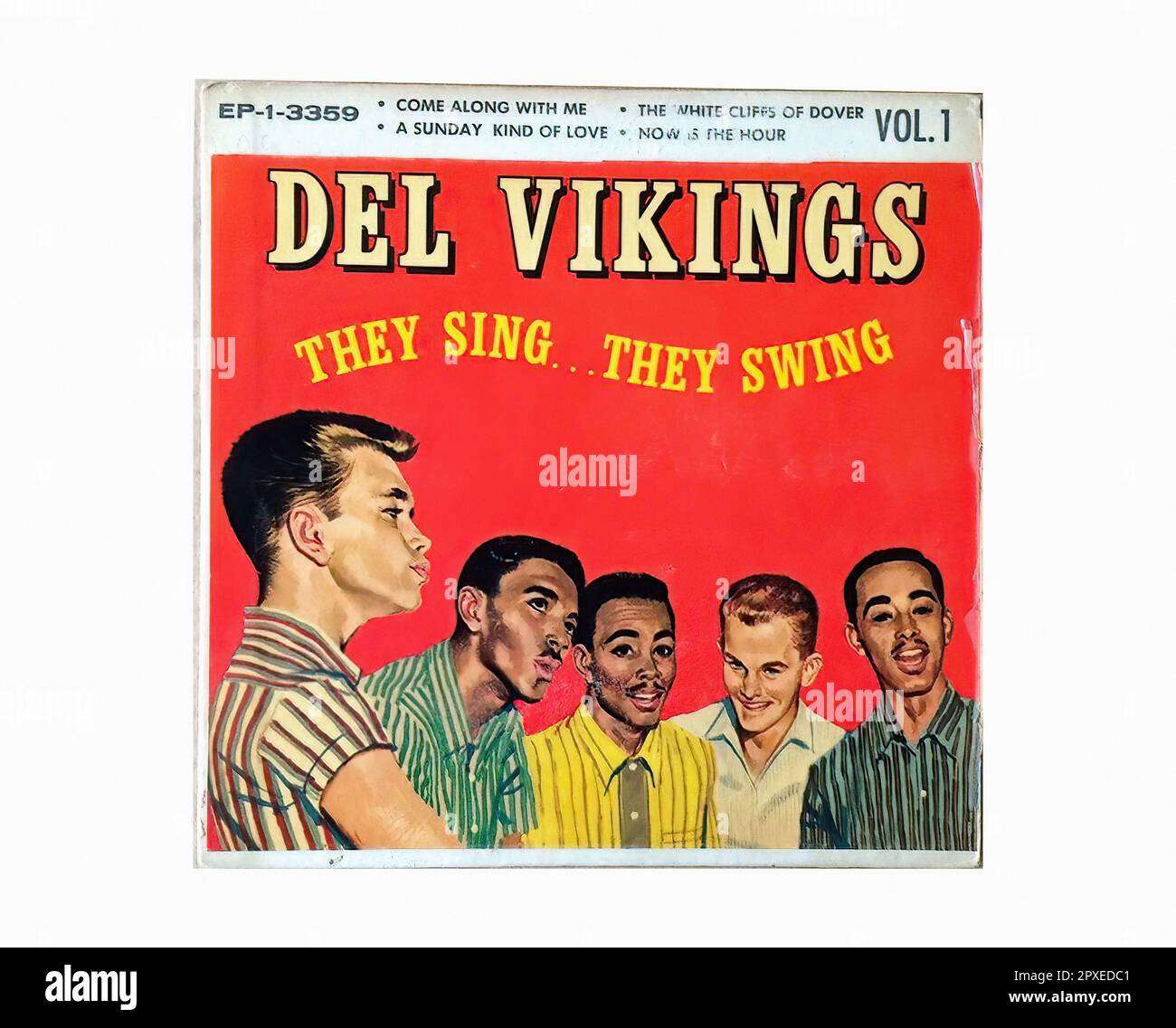 Del Vikings - 1957 01 A - Vintage 45 R.P.M Music Vinyl Record Stock Photo