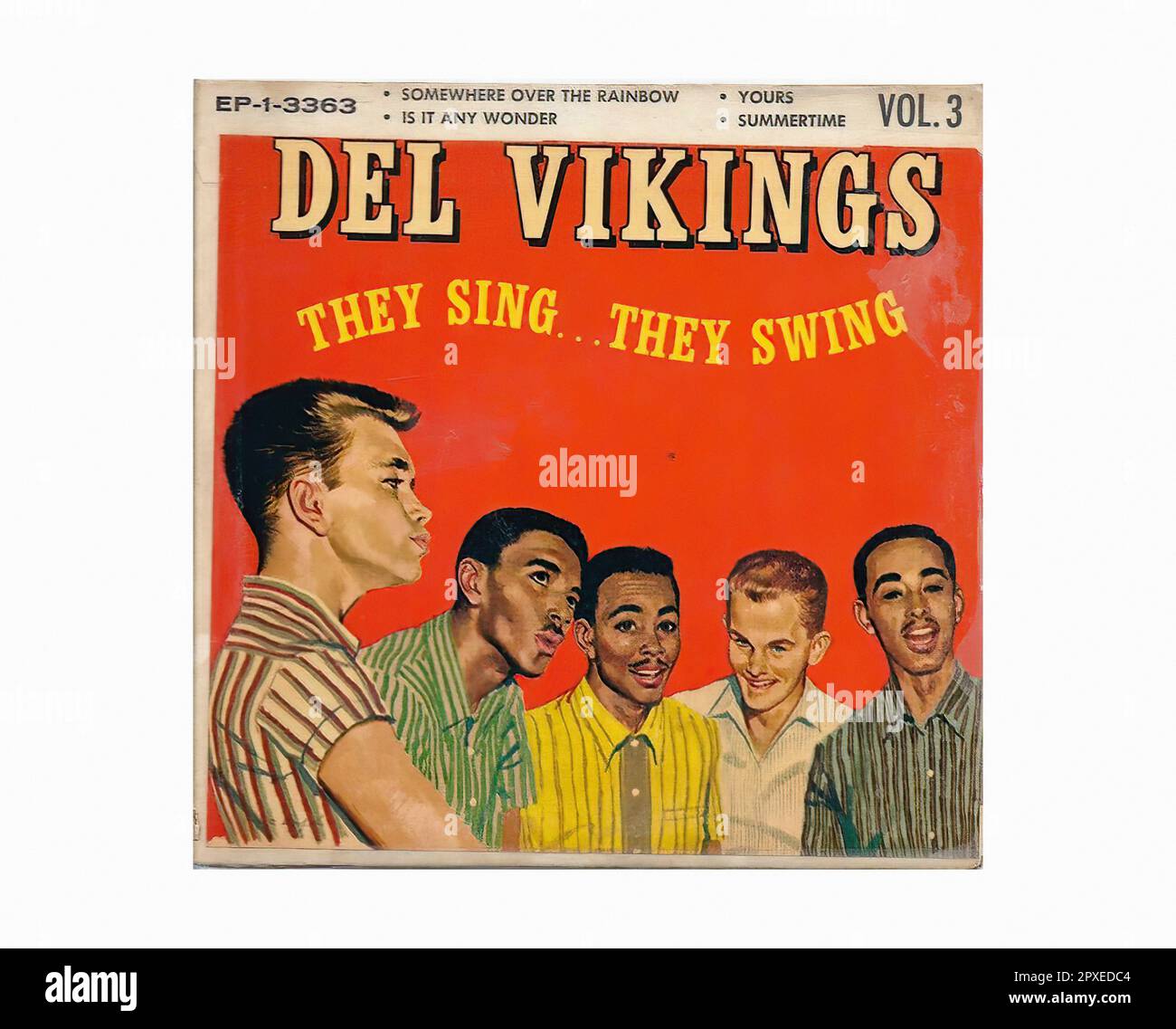 Del Vikings - 1957 01-1 A - Vintage 45 R.P.M Music Vinyl Record Stock Photo