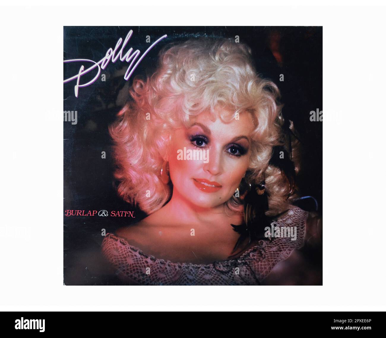 Dolly Parton - Burlap & Satin - Vintage L.P Music Vinyl Record Stock Photo