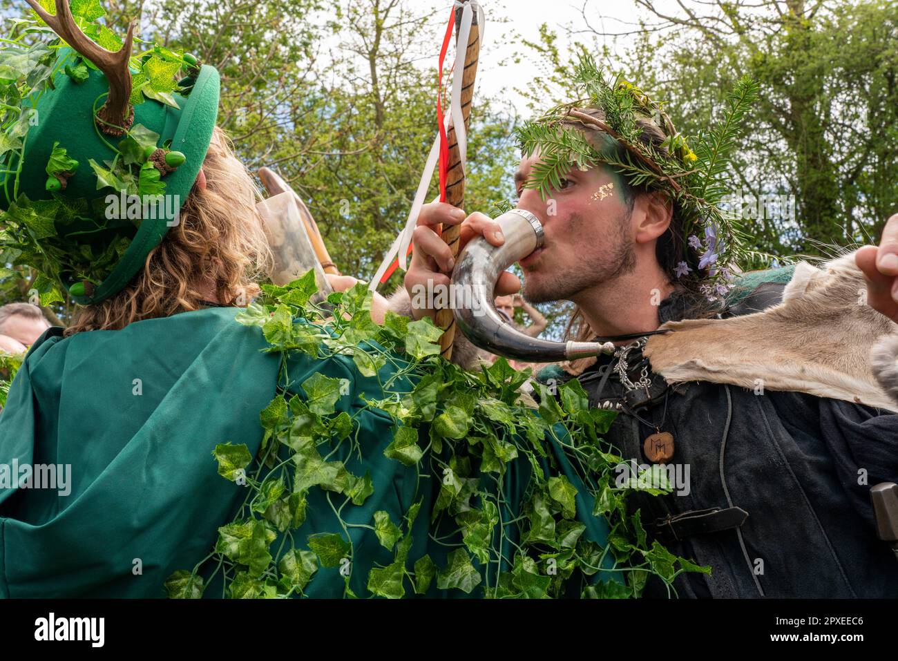 Glastonbury, Somerset, UK. 1st May, 2023. Thousands of people celbrated the pagan tradition of