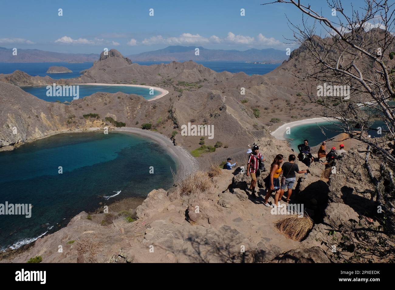 Tourists visiting Padar Island in Labuan Bajo during the dry season, a location with a very unique island view will be the venue for the 2023 ASEAN Su Stock Photo