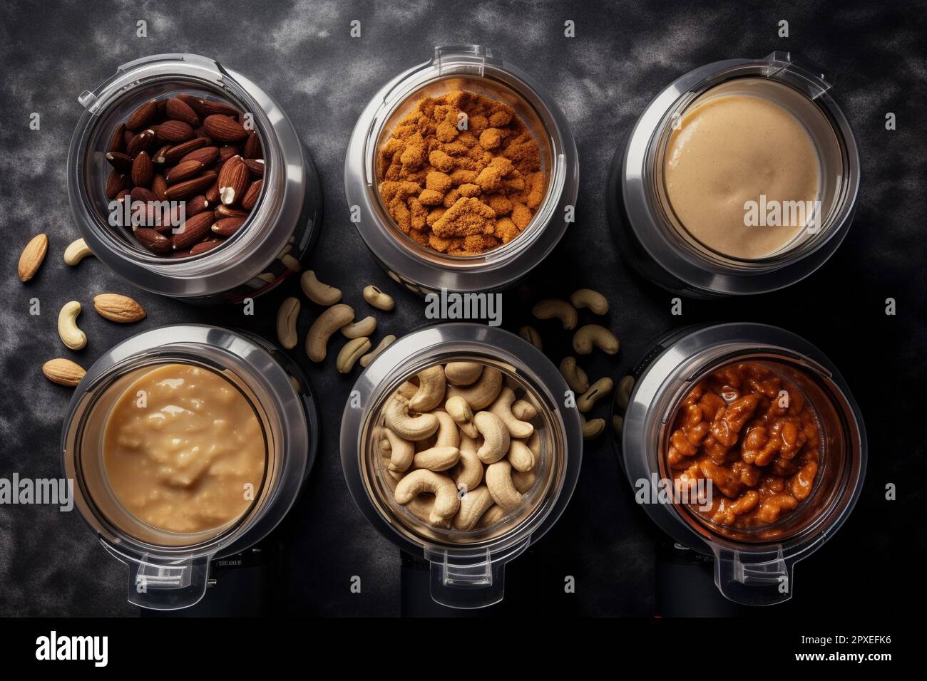A food processor with different types of peanut butter Stock Photo Alamy