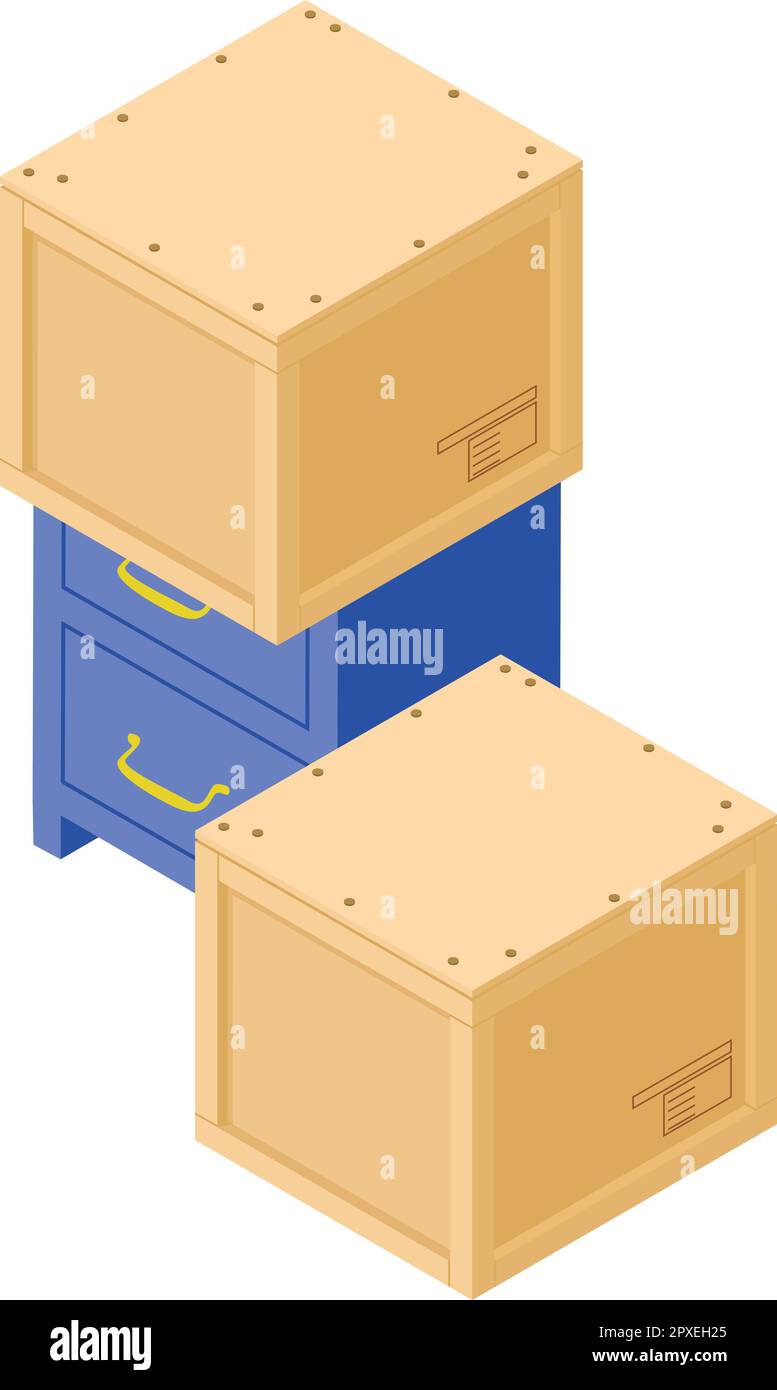 Furniture delivery icon isometric vector. New with drawer and