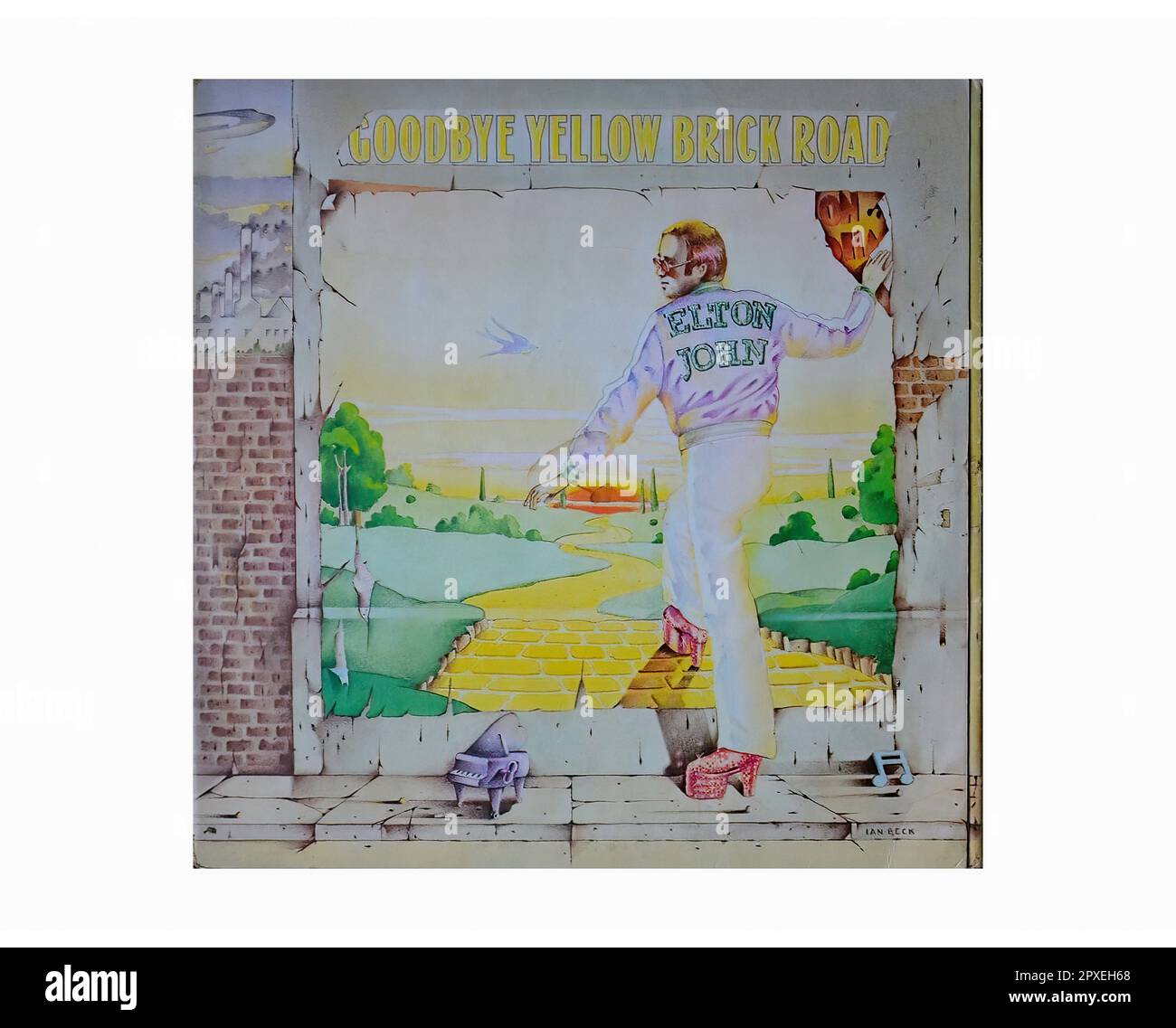 Elton John - Goodbye Yellow Brick Road - Vintage L.P Music Vinyl Record Stock Photo