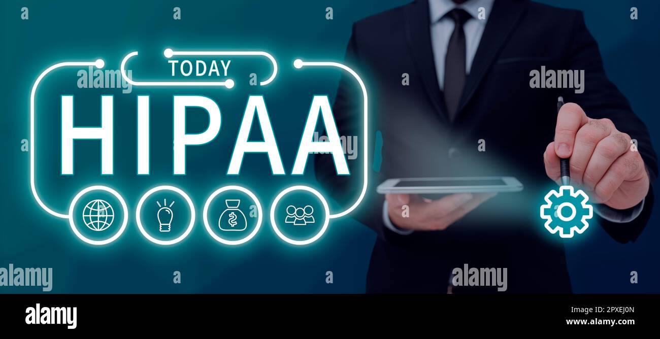 Writing displaying text Hipaa, Word for Acronym stands for Health