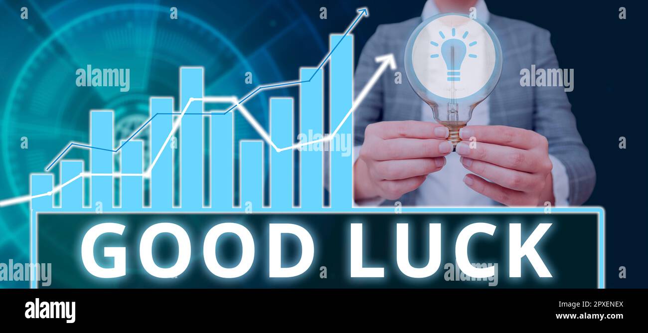 Text sign showing Good Luck, Business concept A positive fortune or a happy outcome that a person can have Stock Photo