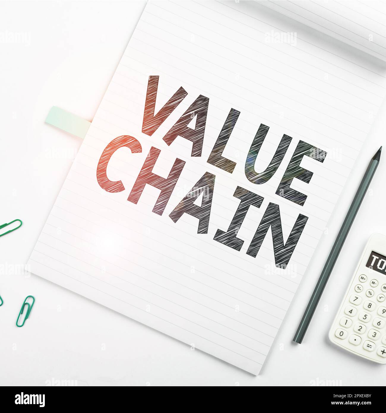Hand writing sign Value Chain, Conceptual photo Business manufacturing ...