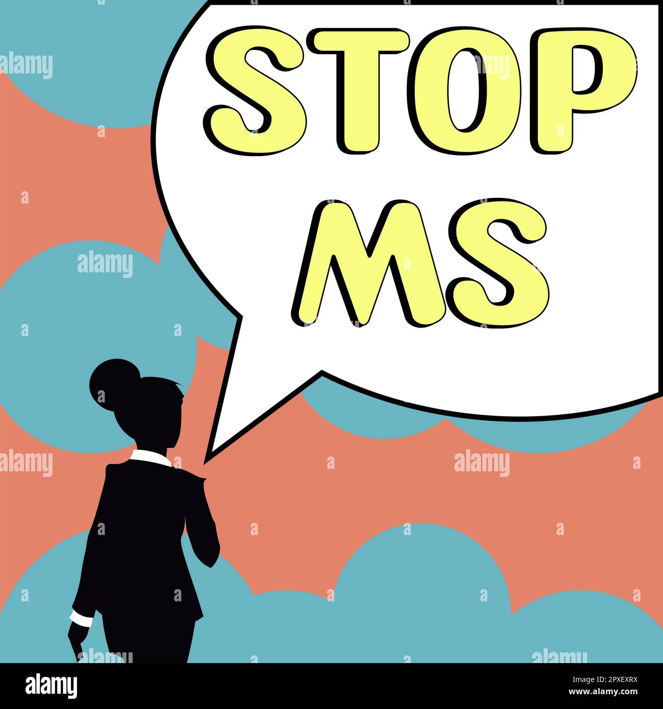 Writing displaying text Stop Ms, Concept meaning prevent disease marked