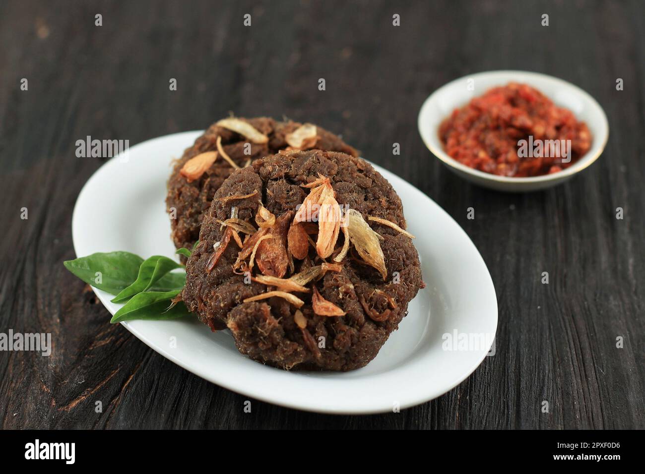 Close Up Gepuk is a Traditional Indonesian Food Made from Beef with a
