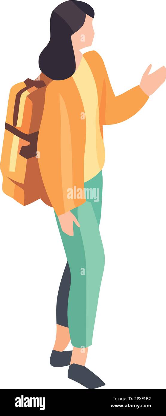 One person walking with backpack on adventure Stock Vector Image & Art ...