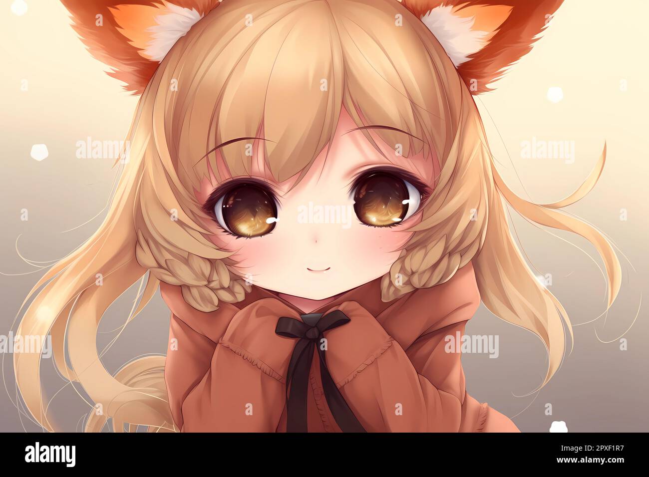 anime girl has a big fluffy fox tail and fox ears  Stable Diffusion   OpenArt