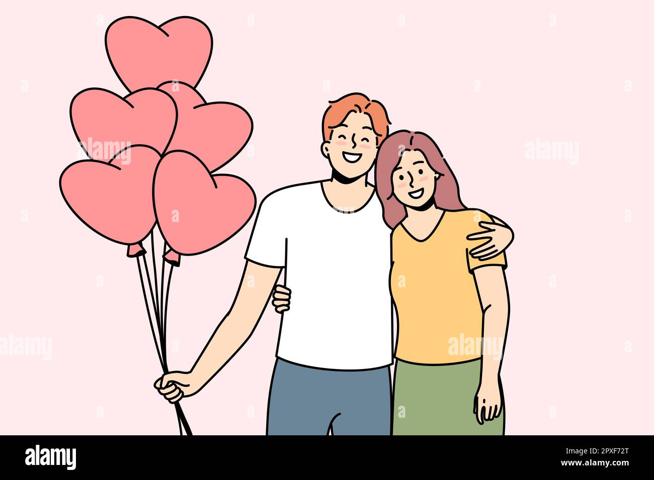 Big Love Heart Hug Valentine or Anniversary Card - Fun Sketch