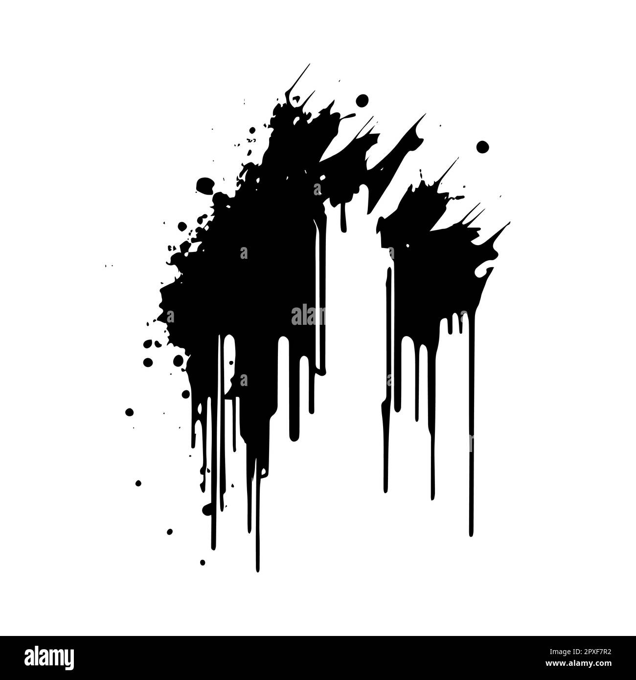 Smears, blots of black paint on a white background, dark colors