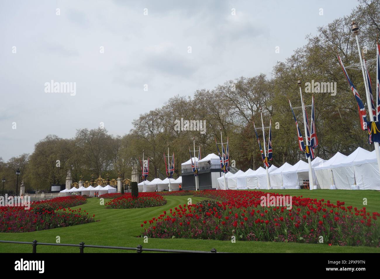 Media Tents, King Charles III Coronation, London, UK Stock Photo
