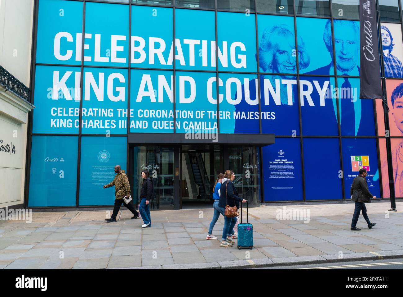London UK. 2 May 2023. Coutts bank in The Strand celebrate the
