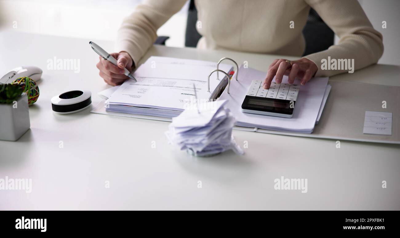 IRS Tax Audit. Female Auditor Doing Debt Fraud Inspection Stock Photo ...