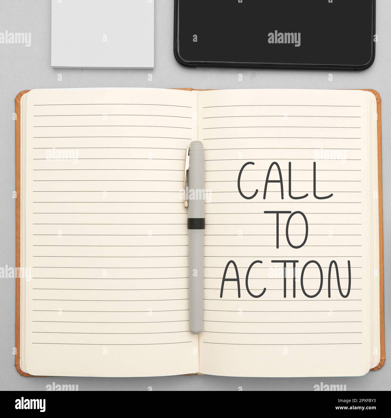 Written Call Text sign showing Call To Action, Word Written on Encourage Decision ...