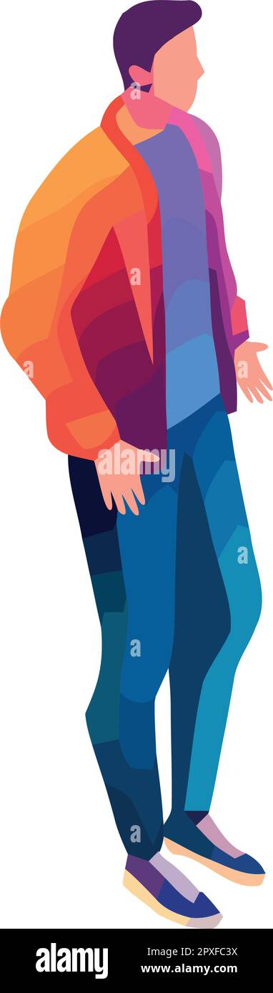Man in jeans standing cartoon Cut Out Stock Images & Pictures - Alamy