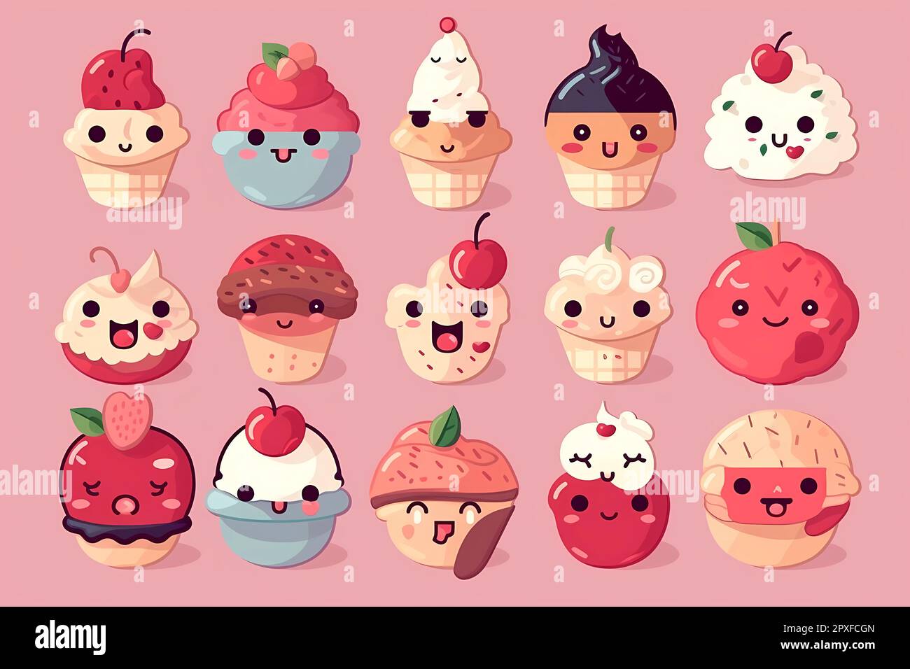 Kawaii Sweets Clipart Cute Sweet Candy Clipart Food Cake Donut Cupcake  Gumball Machine Macaron Candies Cookie Ice Cream Muffin Dessert Party 