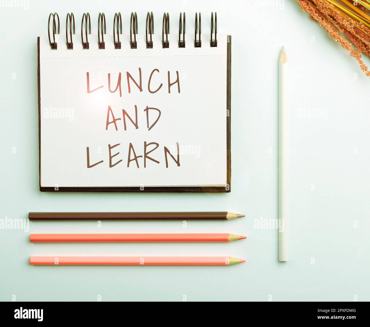 Text sign showing Lunch And Learn, Conceptual photo Have meal and ...