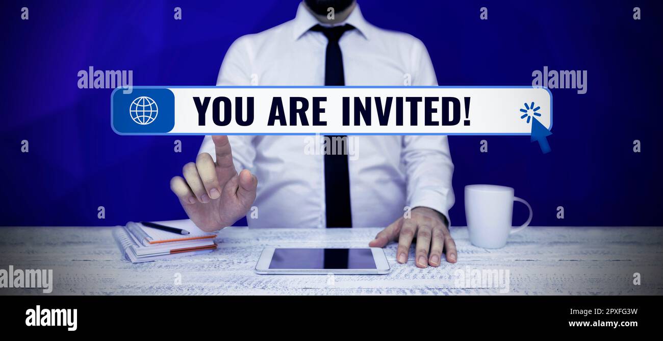 Handwriting text You Are Invited, Internet Concept Receiving and ...