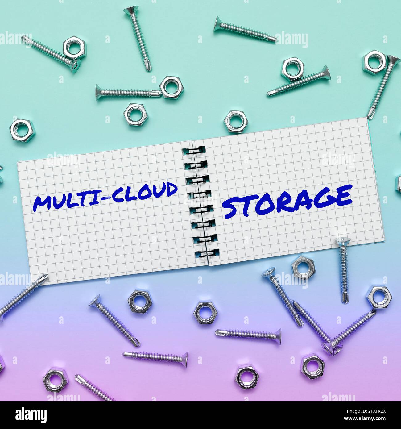 Text showing inspiration Multi Cloud Storage, Concept meaning use of multiple cloud computing and storage services Stock Photo