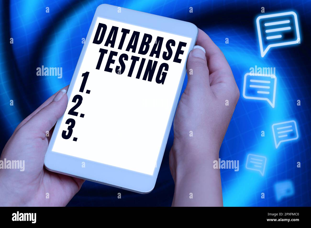 Inspiration showing sign Database Testing, Word Written on involves the retrieved values from the database by the web Stock Photo