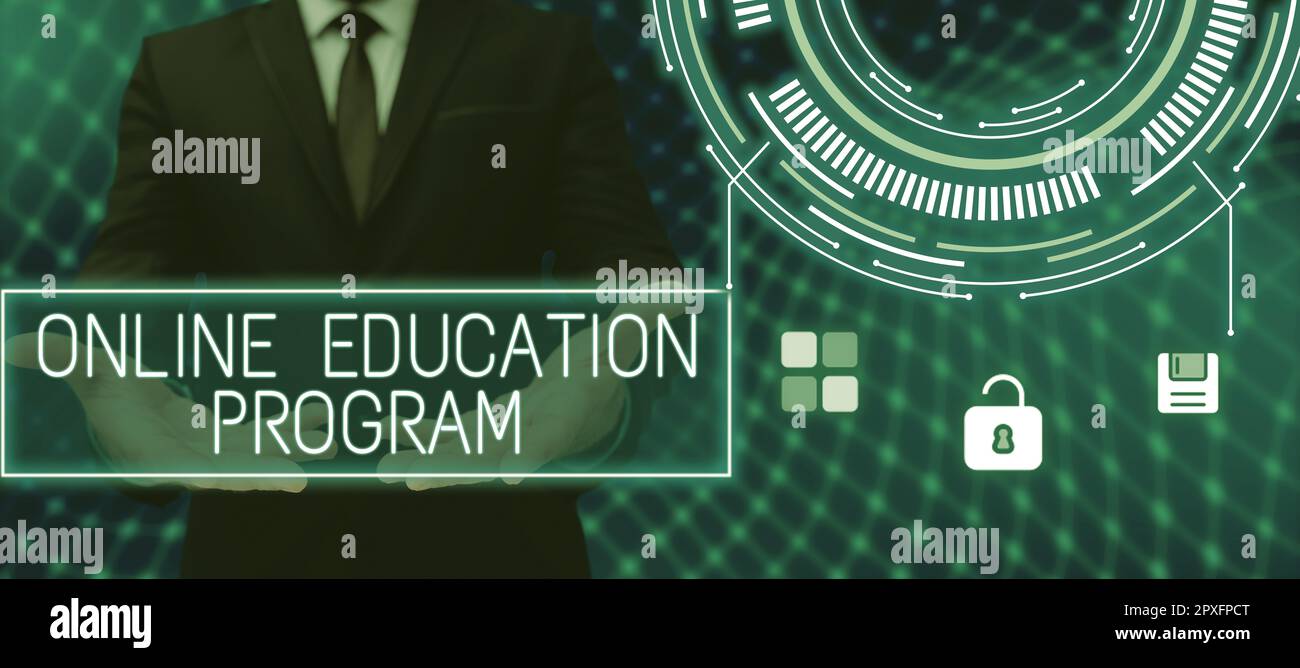 Conceptual display Online Education Program, Business showcase Software development and programming courses Stock Photo