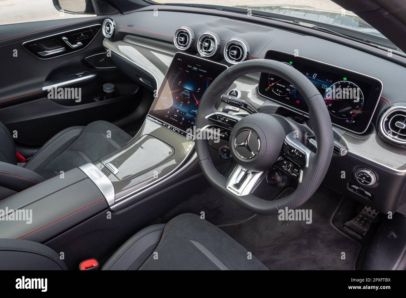 Hong Kong, China Jan 15 , 2023 : Mercedes-AMG C43 2023 Interior Jan 15 ,  2023 in Hong Kong Stock Photo - Alamy