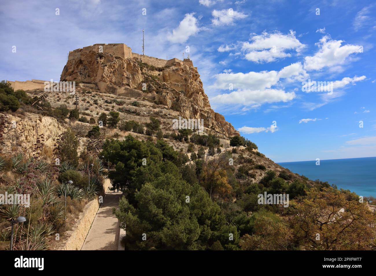 Santa Bárbara Castle Stock Photo - Alamy