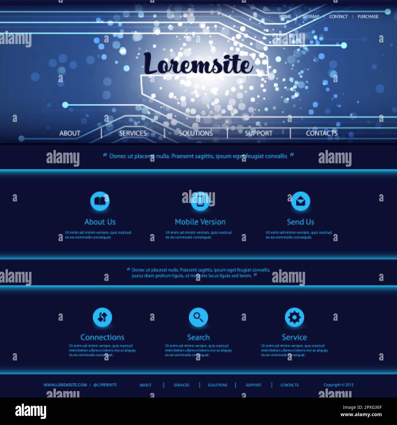 Website Design with Digital Connections Pattern Stock Vector