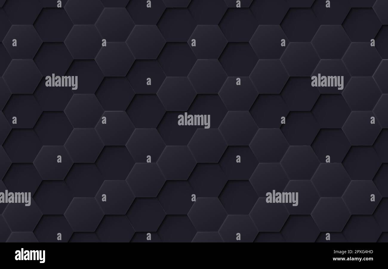 Random shifted black honeycomb hexagon background wallpaper. Vector illustration. Eps 10. Stock Vector