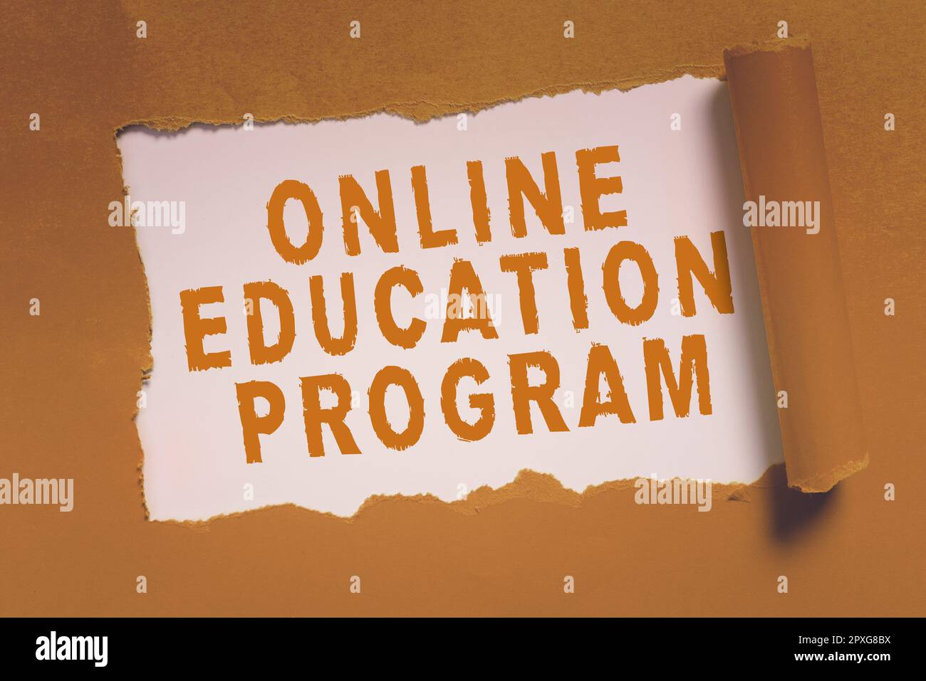 Writing displaying text Online Education Program, Business approach Software development and programming courses Stock Photo