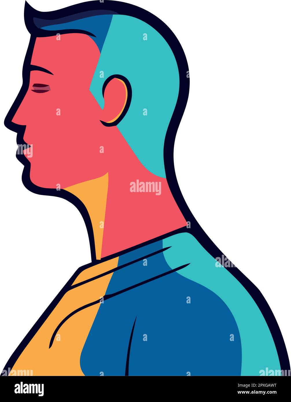 side view portrait male colored style Stock Vector Image & Art - Alamy