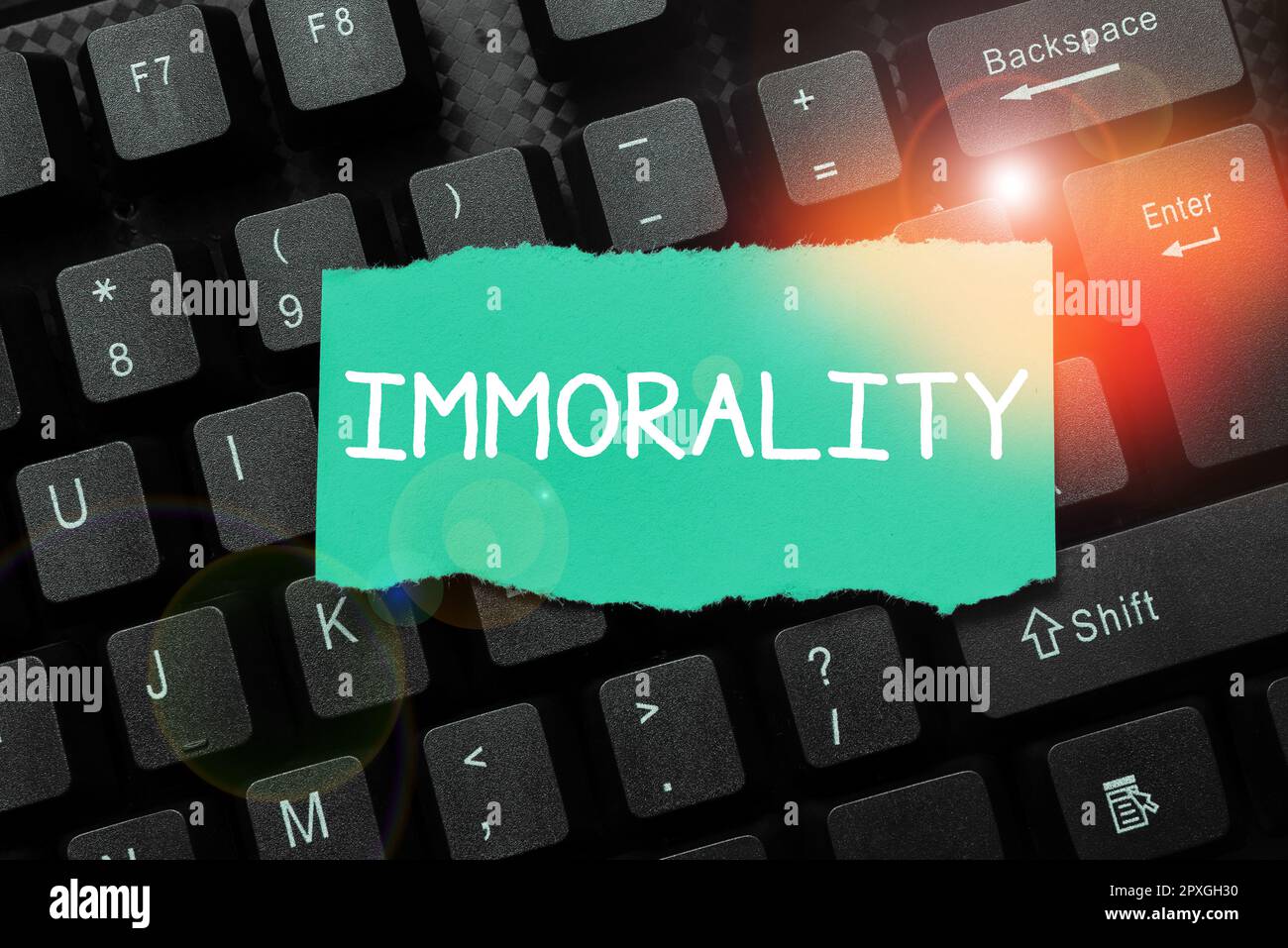 Sign displaying Immorality, Conceptual photo the state or quality of being immoral, wickedness Stock Photo